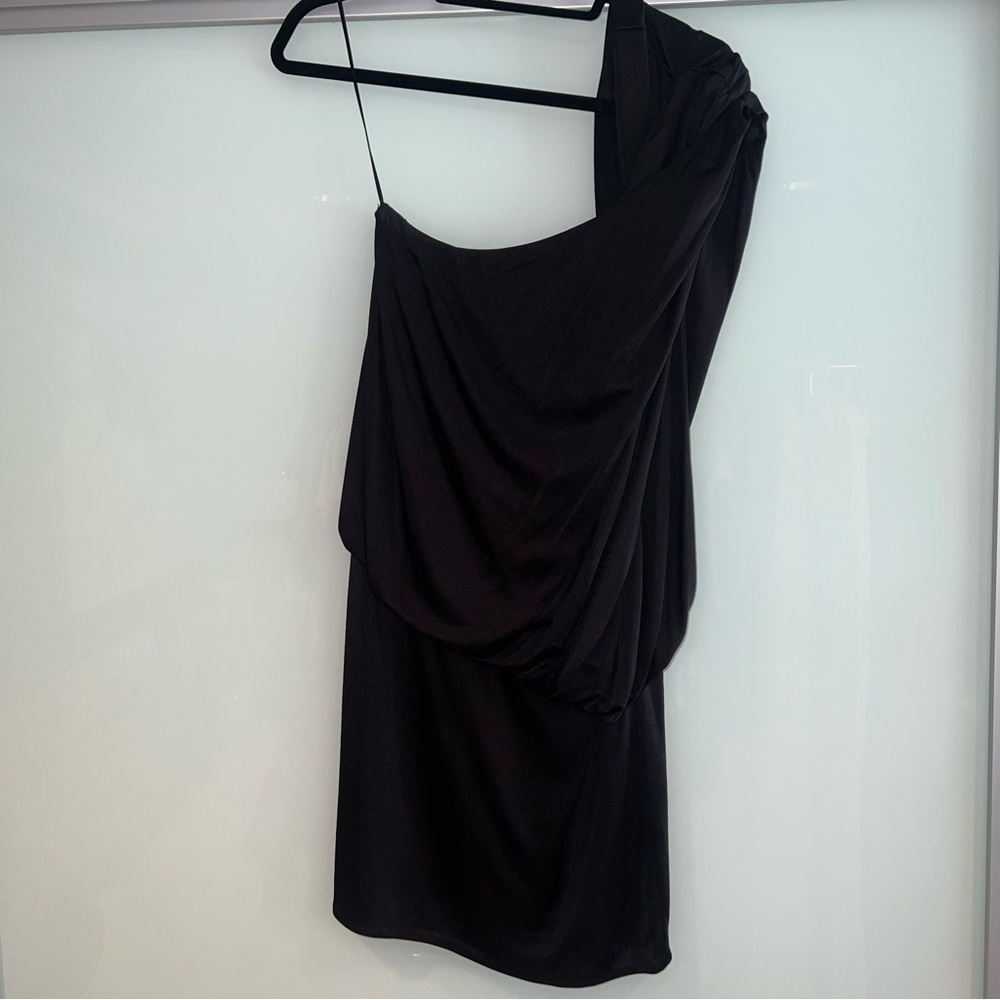 Trina Turk NATALYA one shoulder DRESS black size 8